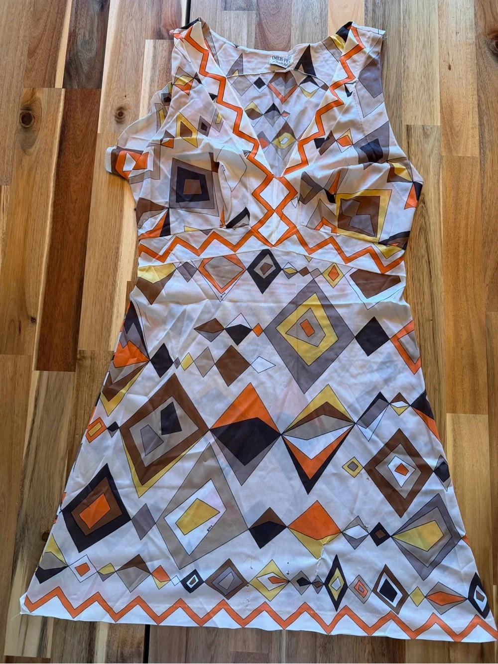 Vintage Emilio Pucci for Formfit Rogers 2 Piece Geometric Dress Set Size S